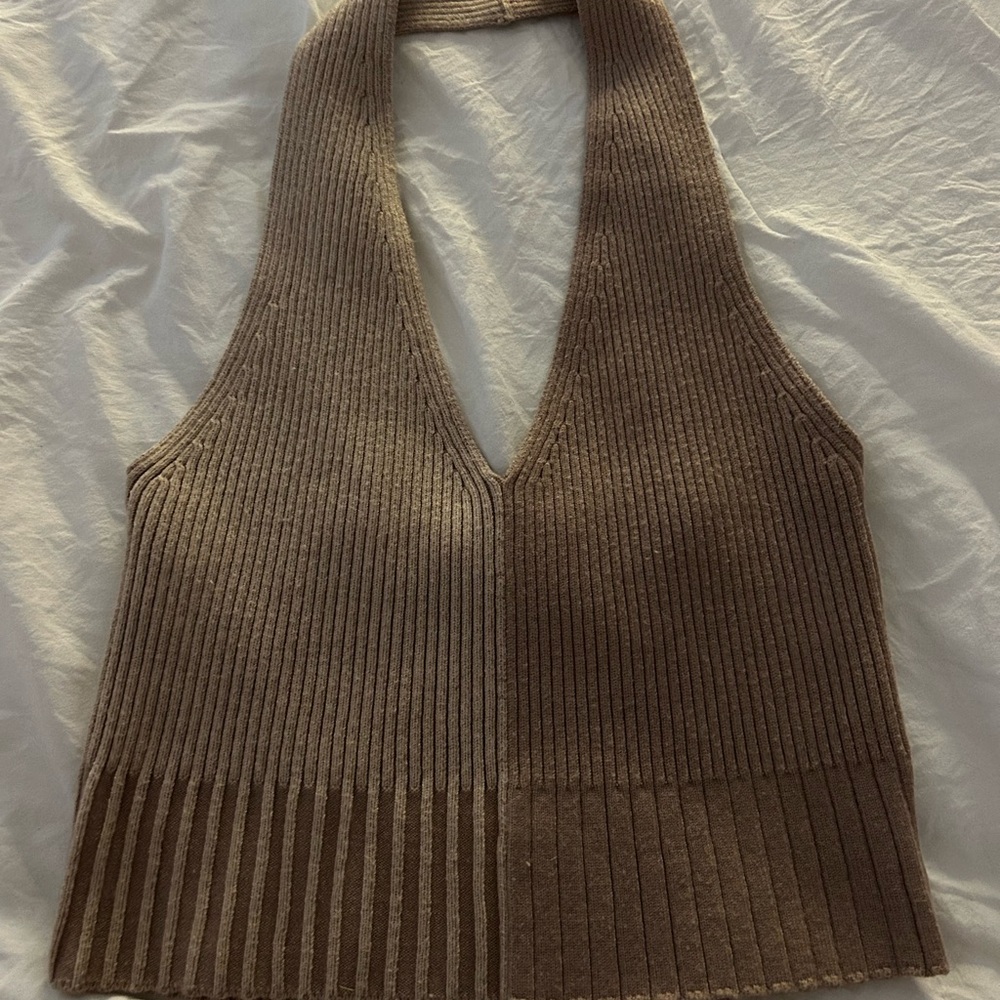 La Hearts Tan Ribbed Knit Top